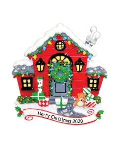 Wooden Red Christmas House