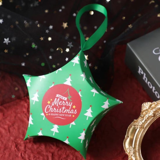 Paper Fillable Ornaments - Green Tree Star