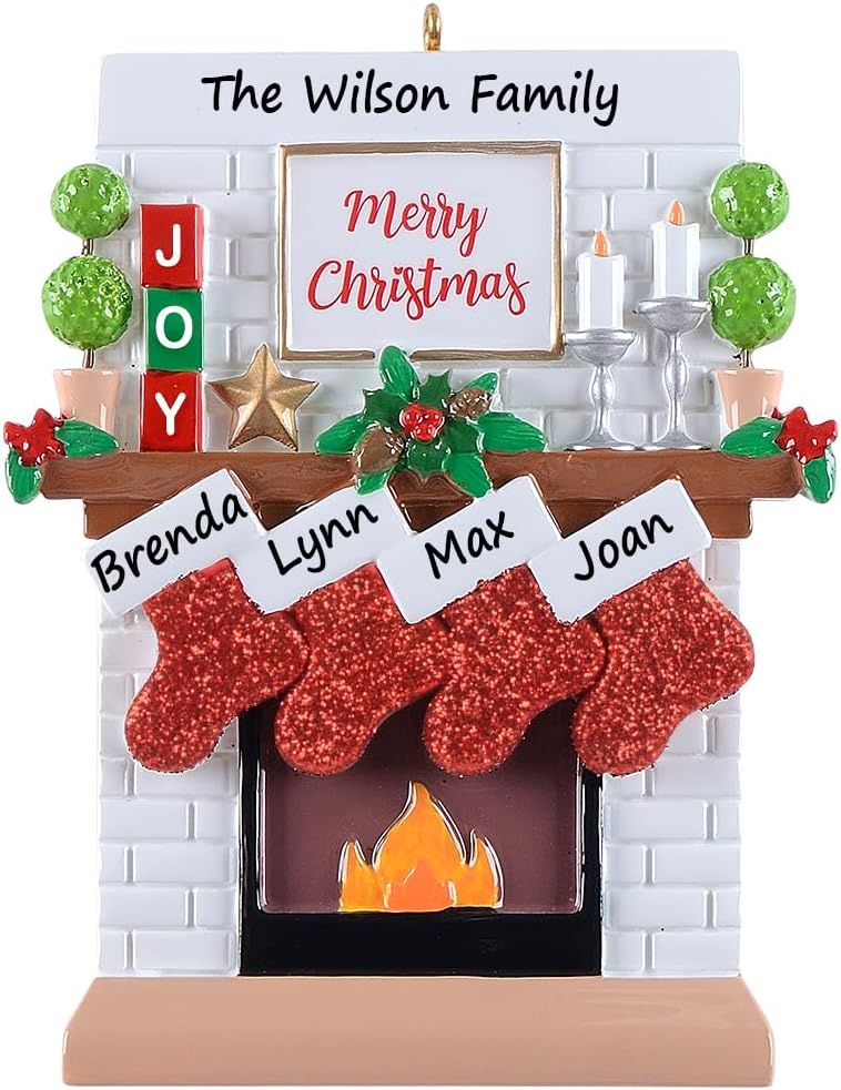 Stockings Hung By The Fire - Family of 4