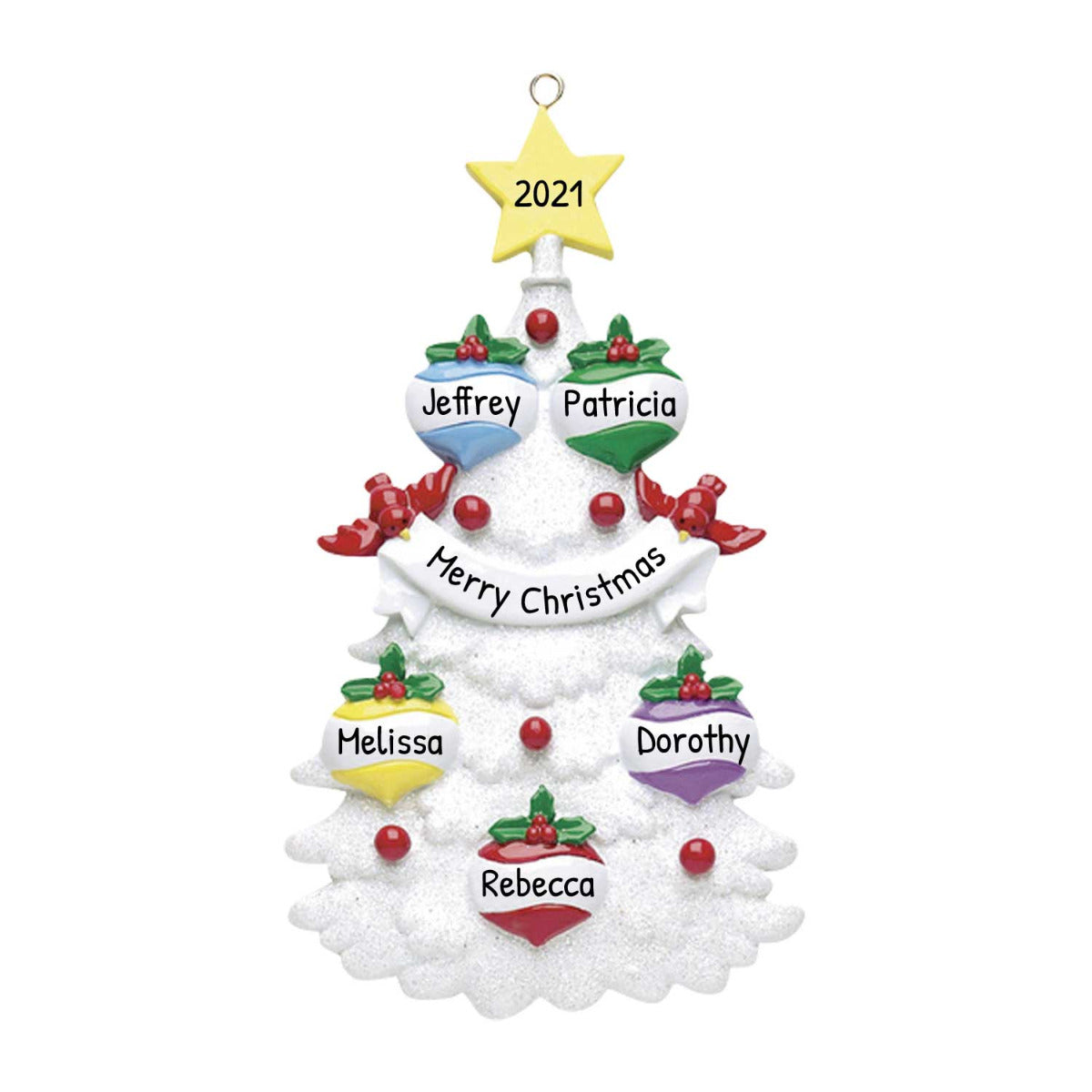 White Christmas Tree - Family of 5