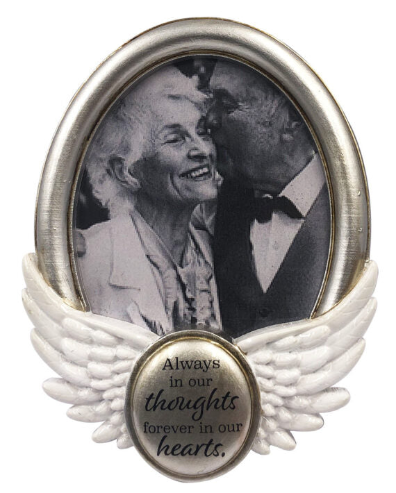 Memorial Photo Frame Ornament - Always in our thoughts, forever in our hearts.