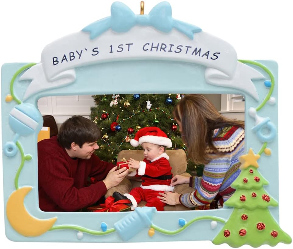 Baby's 1st Christmas - Blue Photo Frame