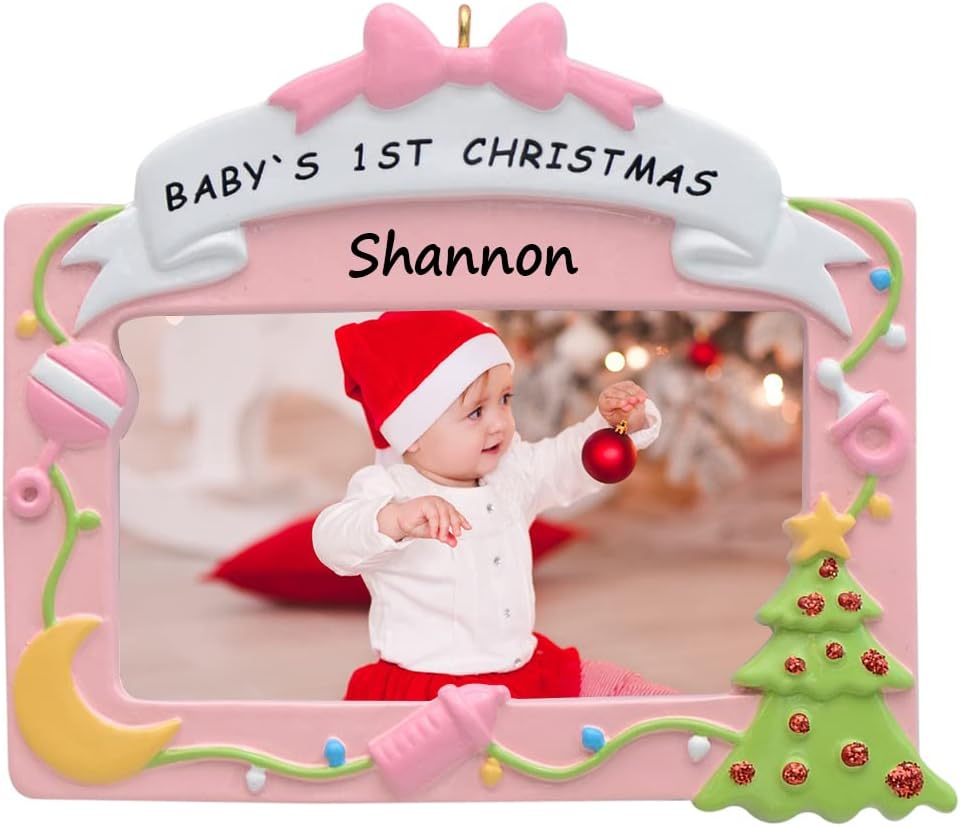 Baby's 1st Christmas - Pink Photo Frame