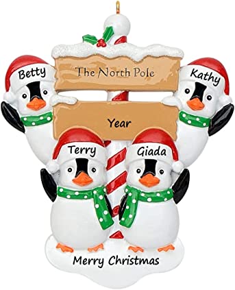North Pole Penguins - Family of 4