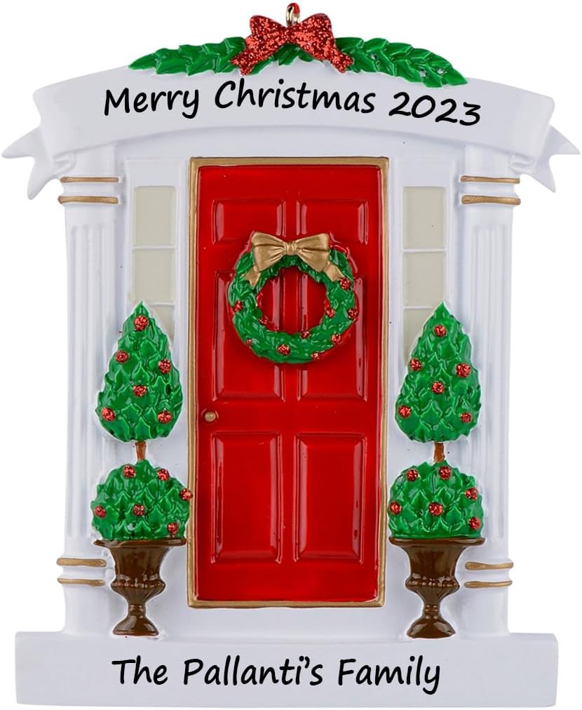 Home - Red Door with Christmas Wreath