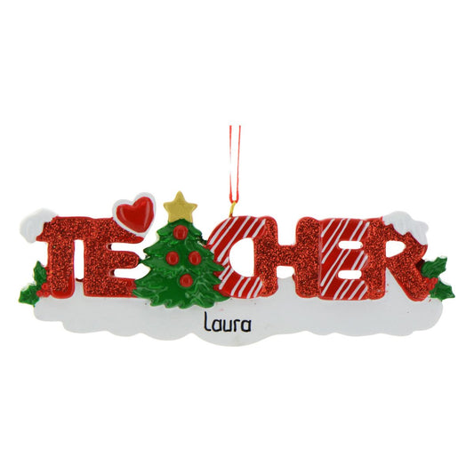 Teacher - Red Glitter
