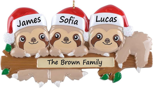Sloth Christmas - Family of 3