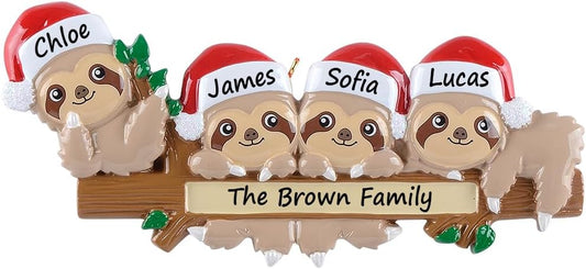 Sloth Christmas - Family of 4