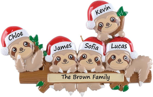 Sloth Christmas - Family of 5