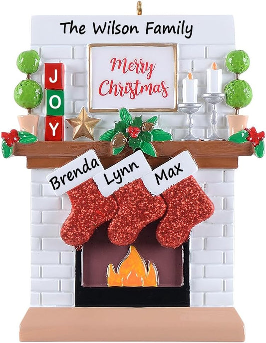 Stockings Hung By The Fire - Family of 3