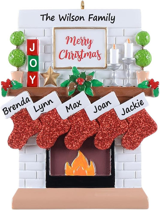 Stockings Hung By The Fire - Family of 5