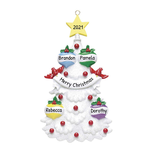 White Christmas Tree - Family of 4